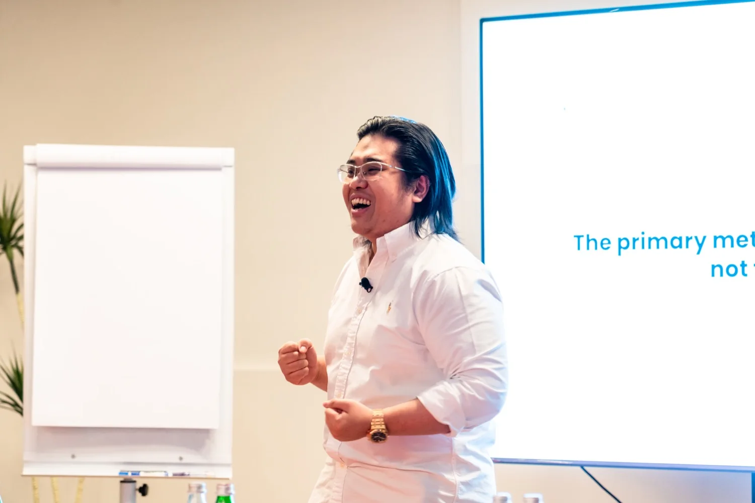 Jeremy Teo leading a sales training session